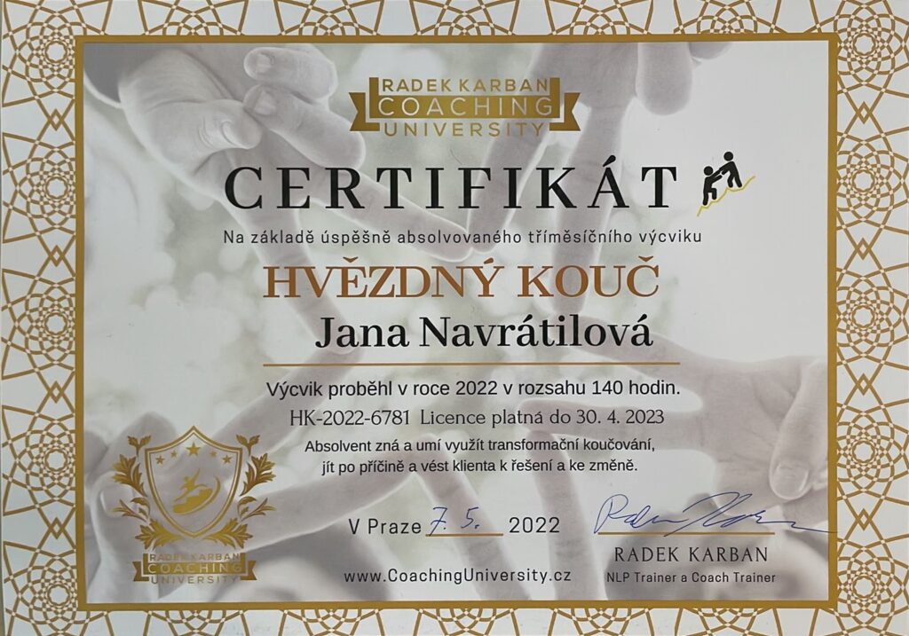 Transformační kouč – Jana Navrátilová