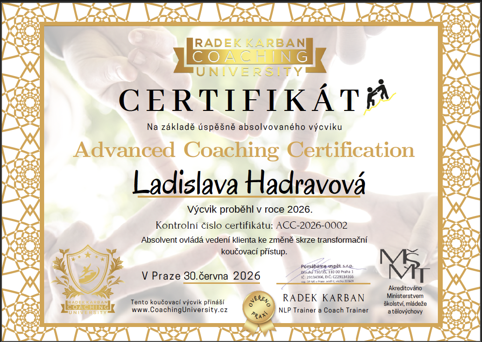 Transformační kouč – Laďka Hadravová