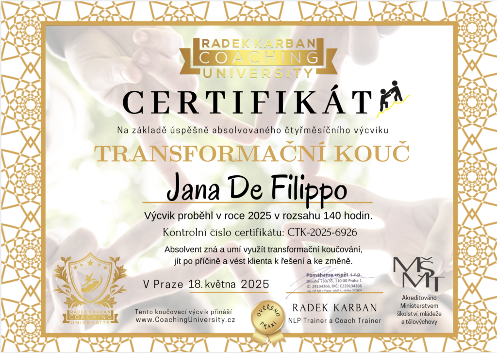 Transformační kouč – Jana De Filippo