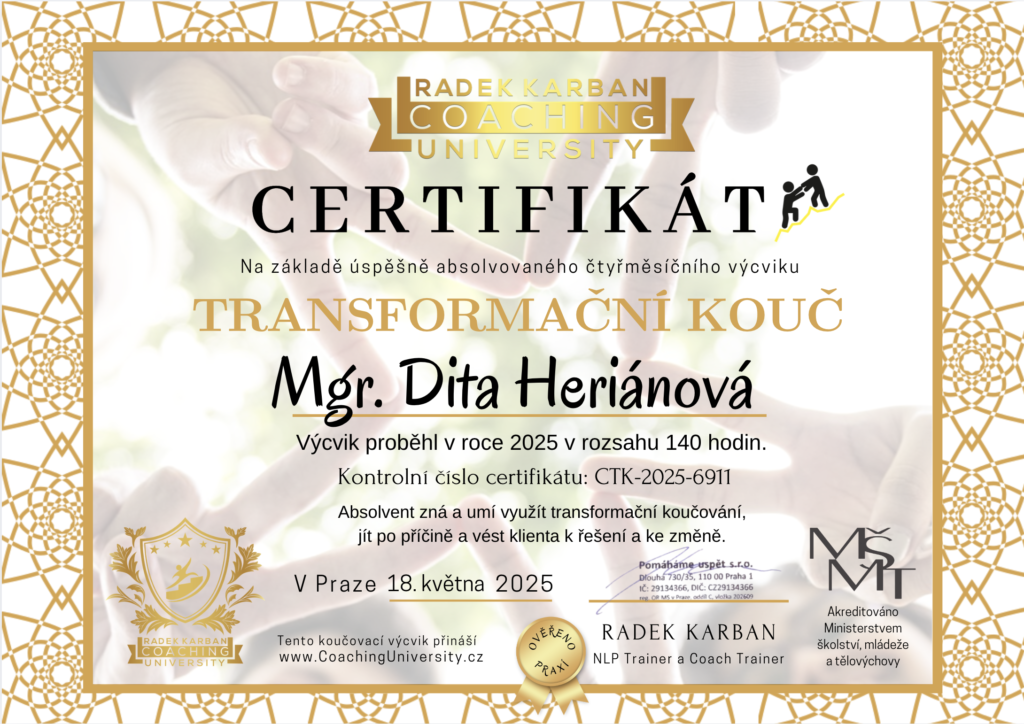 Transformační kouč – Dita Heriánová