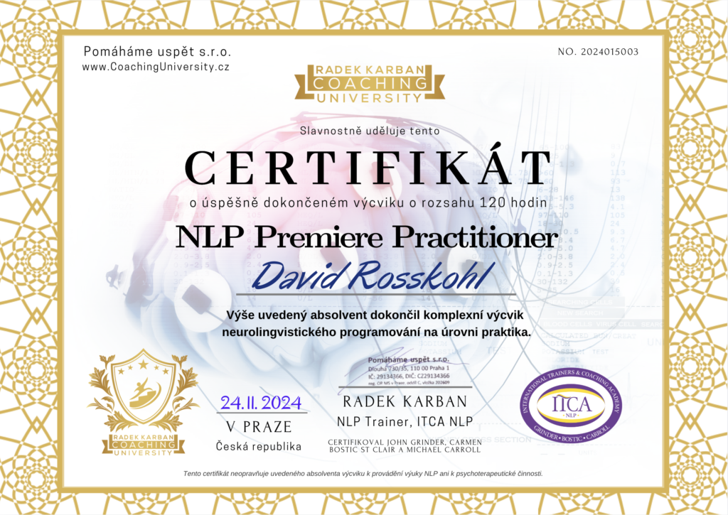 NLP Premiere Practitioner – David Rosskohl