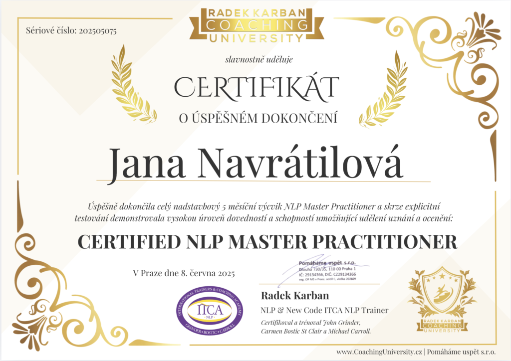 NLP Master Practitioner – Jana Navrátilová