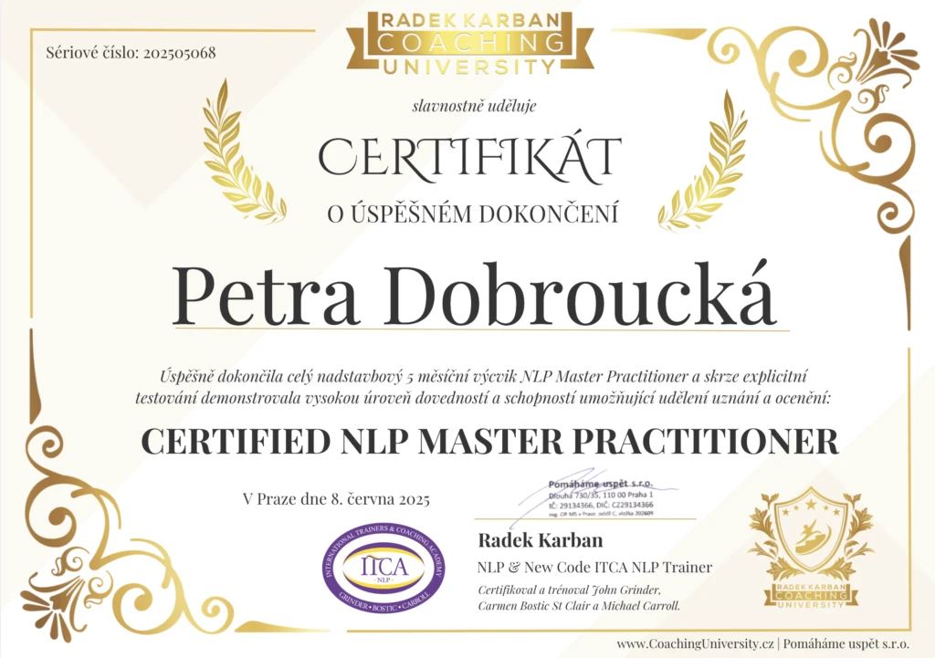 NLP Master Practitioner – Petra Dobroucká