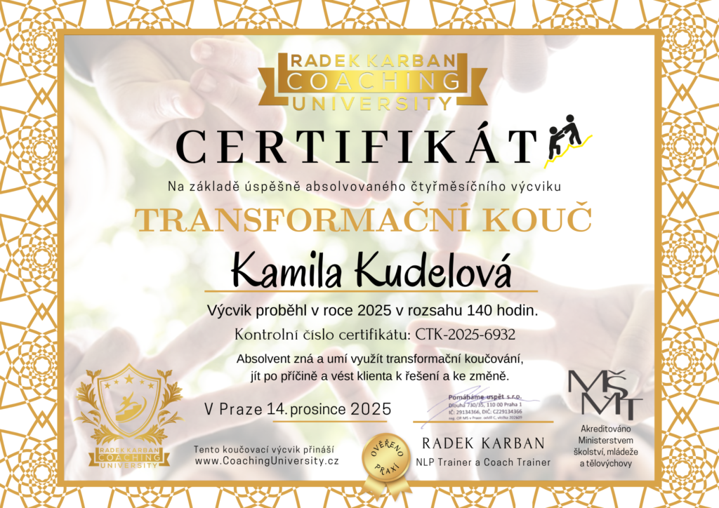 Transformační kouč – Kamila Kudelová